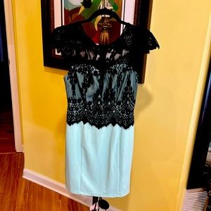 Size small blue light short dress with black Danelle